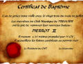 le certificat de baptme